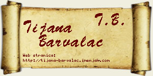 Tijana Barvalac vizit kartica
